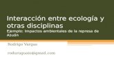 Interacción entre ecología y otras disciplinas Ejemplo: Impactos ambientales de la represa de Asuán Rodrigo Vargas roduruguaio@gmail.com.