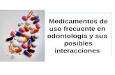 Medicamentos de uso frecuente en odontología y sus posibles interacciones.