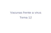 Vacunas frente a virus Tema 12. La historia de la vacunación Vacunación pasiva Inmunoterapia Vacunación Activa Tipos Ventajas y desventajas Vacunas de.
