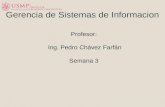 Profesor: Ing. Pedro Chávez Farfán Semana 3 Gerencia de Sistemas de Informacion.