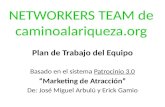 NETWORKERS TEAM de caminoalariqueza.org Plan de Trabajo del Equipo Basado en el sistema Patrocinio 3.0 “Marketing de Atracción” De: José Miguel Arbulú.