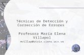 Técnicas de Detección y Corrección de Errores Profesora María Elena Villapol mvillap@strix.ciens.ucv.ve.