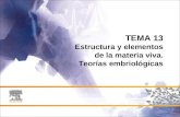TEMA 13 Estructura y elementos de la materia viva. Teorías embriológicas.