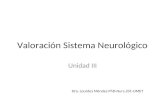 Valoración Sistema Neurológico Unidad III Dra. Lourdes Méndez PhD-Nurs.231-UMET.