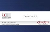 Armin Bachmann armin@artech.com.uy GeneXus 8.0. GeneXus 8.0 implica.. Mejores aplicaciones web Integración en todos los sentidos Simplificación de lo.