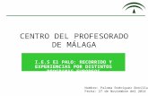 CENTRO DEL PROFESORADO DE MÁLAGA I.E.S El PALO: RECORRIDO Y EXPERIENCIAS POR DISTINTOS PROGRAMAS EUROPEOS Nombre: Paloma Rodríguez Bonilla Fecha: 27 de.