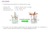 LOS GASES  Parámetros que definen el estado de un gas: -Presión (P)  (N/m 2, Pascal, atm, cmHg) -Volumen (V)  (m 3, litros, cm 3 ) -Temperatura (T)