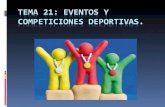 Tema 21: Eventos y competiciones deportivas.  1. ¿Qué es un evento deportivo?  Las actividades o los acontecimientos de todo tipo que se organizan en.