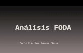 Análisis FODA Prof.: C.U. Juan Eduardo Flores. Análisis de FODA El análisis FODA es una de las herramientas esenciales que provee de los insumos necesarios.