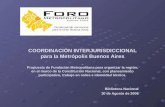 COORDINACIÓN INTERJURISDICCIONAL para la Metrópolis Buenos Aires Propuesta de Fundación Metropolitana para organizar la región, en el marco de la Constitución.
