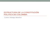 ESTRUCTURA DE LA CONSTITUCIÓN POLITICA DE COLOMBIA Carlos Hidalgo Bolaños.