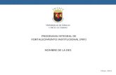 Mayo 2011 PROGRAMA INTEGRAL DE FORTALECIMIENTO INSTITUCIONAL (PIFI) N OMBRE DE LA DES.