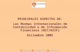 PRINCIPALES ASPECTOS DE: Las Normas Internacionales de Contabilidad o de Información Financiera (NIC/NIIF) Diciembre 2005 r egistro e conomistas a uditores.