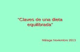 “Claves de una dieta equilibrada” Málaga Noviembre 2013.