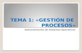 TEMA 1: «GESTIÓN DE PROCESOS» Administración de Sistemas Operativos.