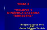 TEMA 3 “RELIEVE Y DINÁMICA EXTERNA TERRESTRE” Biología y Geología 4º de ESO Colegio Salesiano “San Luís Rey” Palma del Río.
