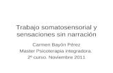 Trabajo somatosensorial y sensaciones sin narración Carmen Bayón Pérez Master Psicoterapia integradora. 2º curso. Noviembre 2011.
