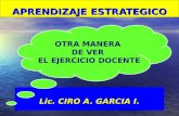 APRENDIZAJE ESTRATEGICO Lic. CIRO A. GARCIA I. OTRA MANERA DE VER EL EJERCICIO DOCENTE.