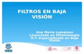 FILTROS EN BAJA VISIÓN Ana Maria Lamaison Licenciada en Oftalmología O.T. Especializada en Baja Visión.