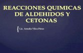 { REACCIONES QUIMICAS DE ALDEHIDOS Y CETONAS Lic. Amalia Vilca Pérez.