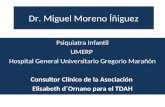 Dr. Miguel Moreno Íñiguez Psiquiatra Infantil UMERP Hospital General Universitario Gregorio Marañón Consultor Clínico de la Asociación Elisabeth d´Ornano.