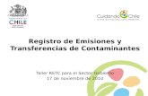 1 Registro de Emisiones y Transferencias de Contaminantes Taller RETC para el Sector Gobierno 17 de noviembre de 2010.