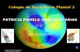 Colegio de Bachilleres del Estado de Quintana Roo Plantel 21 Colegio de Bachilleres Plantel 2 PATRICIA PAMELA GONZALEZ ARIAS LA CAPA DE OZONO 2° “E”