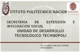 INSTITUTO POLITÉCNICO NACIONAL SECRETARÍA DE EXTENSIÓN E INTEGRACIÓN SOCIAL UNIDAD DE DESARROLLO TECNOLÓGICO TECHNOPOLI M.T.A KARLA NALLELY RIVERA HERNÁNDEZ.
