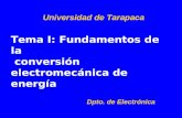 Universidad de Tarapaca Tema I: Fundamentos de la conversión electromecánica de energía Dpto. de Electrónica.