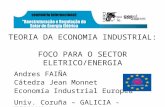 TEORIA DA ECONOMIA INDUSTRIAL: FOCO PARA O SECTOR ELETRICO/ENERGIA Andres FAIÑA Cátedra Jean Monnet Economía Industrial Europea Univ. Coruña – GALICIA.