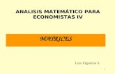 1 MATRICES ANALISIS MATEMÁTICO PARA ECONOMISTAS IV Luis Figueroa S.
