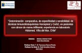 “Determinación comparativa, de especificidad y sensibilidad, de técnicas Inmunohistoquímicas Herceptest y Cerb2, en pacientes con cáncer de mama infiltrante;