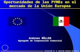 DELEGACIÓN DE LA COMISIÓN EUROPEA EN MÉXICO Oportunidades de las PYMEs en el mercado de la Unión Europea Andreas MÜLLER Agregado de Cooperación Comercial.