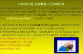 INMOVILIZACION CERVICAL Es el mecanismo mediante el cual se lleva a cabo la inmovilización del cuello o más específicamente de la Columna Cervical con.