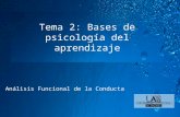 Tema 2: Bases de psicología del aprendizaje Análisis Funcional de la Conducta.