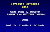 LITIASIS URINARIA 2014 CURSO ANUAL de ATENCIÓN PRIMARIA en MEDICINA INTERNA SAMIG Prof. Dr. Claudio A. Baldomir.