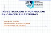 INVESTIGACIÓN y FORMACIÓN EN CÁNCER EN ASTURIAS Adonina Tardón Secretaria Científica IUOPA Universidad de Oviedo.