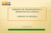 JORNADA DE TRANSPARENCIA Y RENDICION DE CUENTAS CONOCE TU ESCUELA OCTUBRE DE 2008.