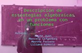 Descripción de estrategias algebraicas en un problema con funciones Autoras: Mayte Juan Marcela Cifuentes Martha Ferrero Liliana Si ñ eriz.