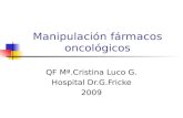 Manipulación fármacos oncológicos QF Mª.Cristina Luco G. Hospital Dr.G.Fricke 2009.