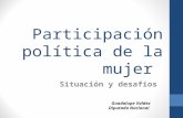 Participación política de la mujer Situación y desafíos Guadalupe Valdez Diputada Nacional.