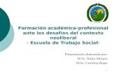 1 Formación académica-profesional ante los desafíos del contexto neoliberal - Escuela de Trabajo Social- Presentación elaborada por: M.Sc. Nidia Morera.