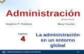 © 2009 Pearson Educación, Inc. Publicado como Prentice Hall. 4–1 La administración en un entorno global Capítulo 4 Administración Stephen P. Robbins Mary.