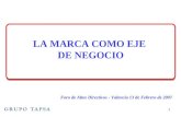 1 LA MARCA COMO EJE DE NEGOCIO Foro de Altos Directivos - Valencia 13 de Febrero de 2007.