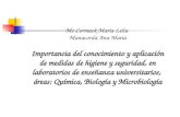 Mc Cormack María Lelia Manacorda Ana María Importancia del conocimiento y aplicación de medidas de higiene y seguridad, en laboratorios de enseñanza universitarios,