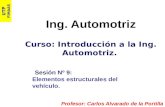 Ing. Automotriz UTP FIMAAS Curso: Introducción a la Ing. Automotriz. Elementos estructurales del vehículo. Profesor: Carlos Alvarado de la Portilla Sesión.