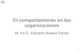 1 El comportamiento en las organizaciones M. En C. Eduardo Bustos Farías.