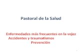 Enfermedades más frecuentes en la vejez Accidentes y traumatismos Prevención Pastoral de la Salud 1.