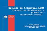 Escuela de Primavera ACHM “Perspectiva de derechos y planes de desarrollo comunal” Elena Andrade Profesional DEPRODE -SENAME Octubre 2011.