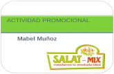 Mabel Muñoz ACTIVIDAD PROMOCIONAL. Misión Ofrecer a nuestros clientes una experiencia única en su paladar mediante la mezcla de su ensalada ideal con.